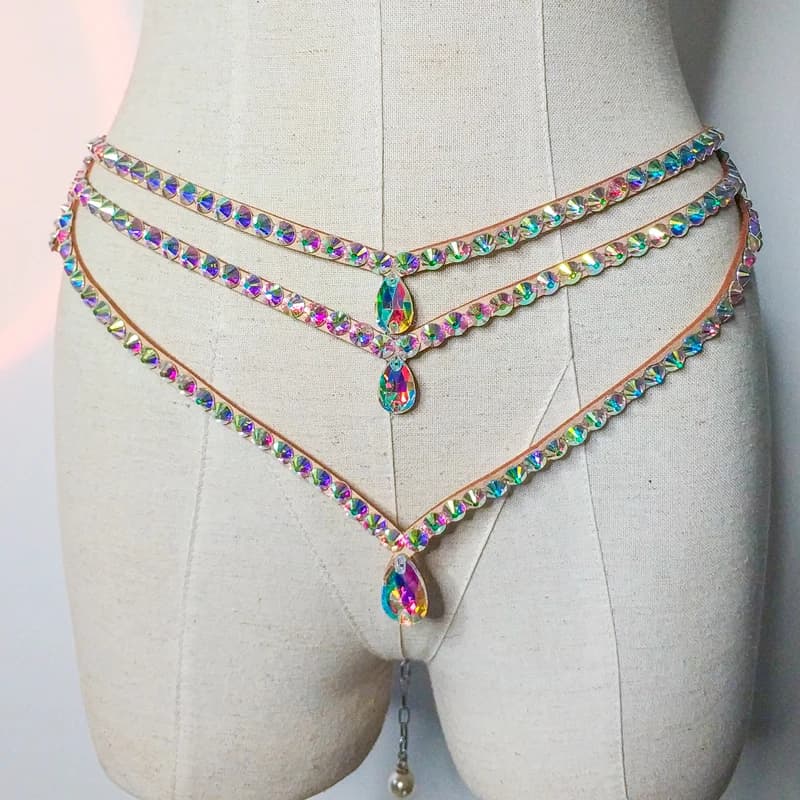 Sparkle Belly Dance cintura a catena in vita Shine Layered strass accessori per gioielli per il corpo catena Bikini Adjusyable for Women Girls