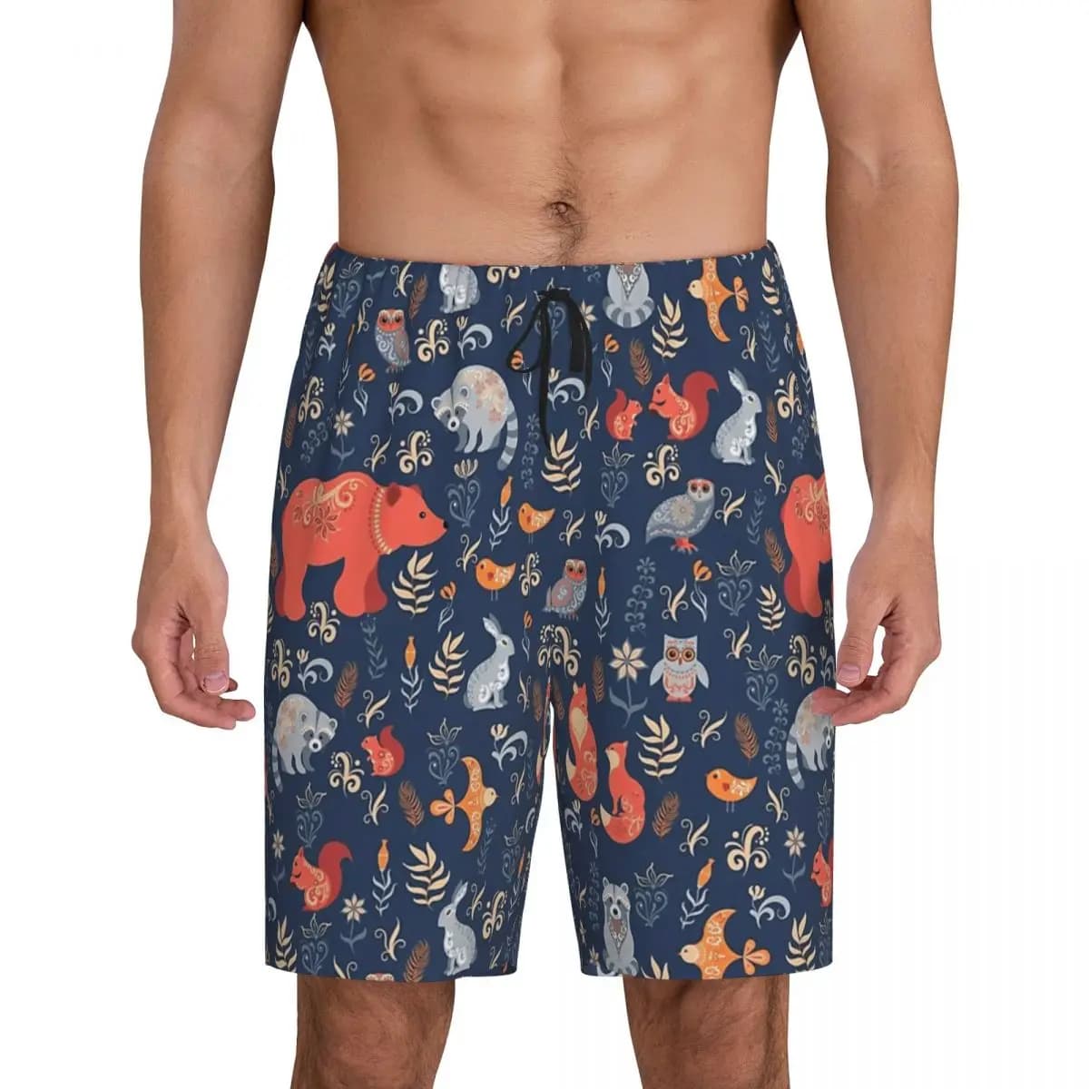 Pantaloncini da Pigiama Corti da Uomo Fairy-Tale Forest, Pantaloni da Notte e da Riposo, Pantaloncini per Dormire