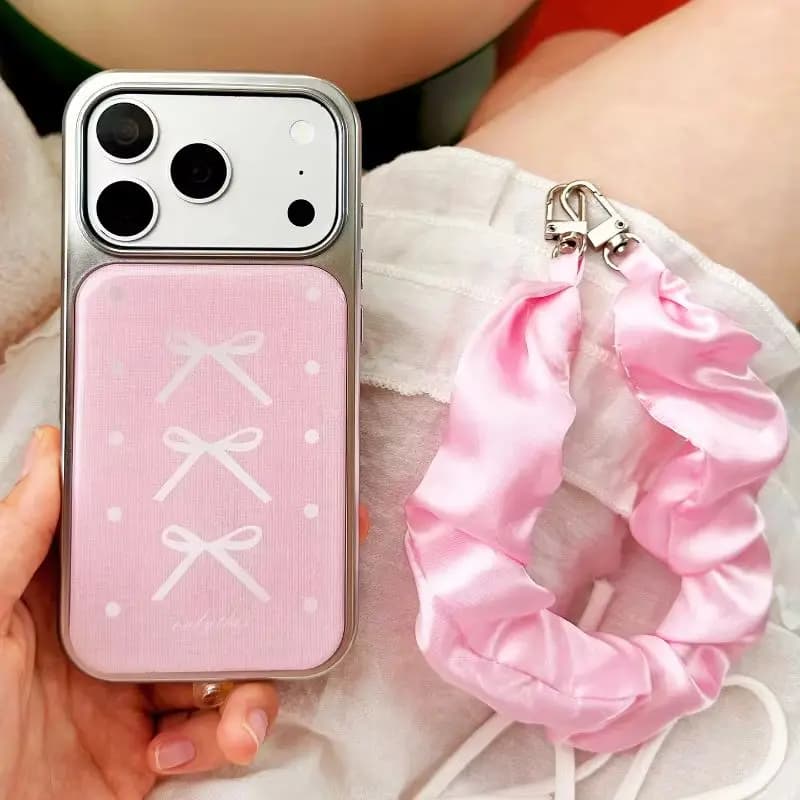 Korean Ins Cute Pink Polka Dot Bow Y2K Phone Case For iPhone 17 Air 16 15 14 13 12 11 Pro Max 15 Plus Advanced Anti-Drop Cover