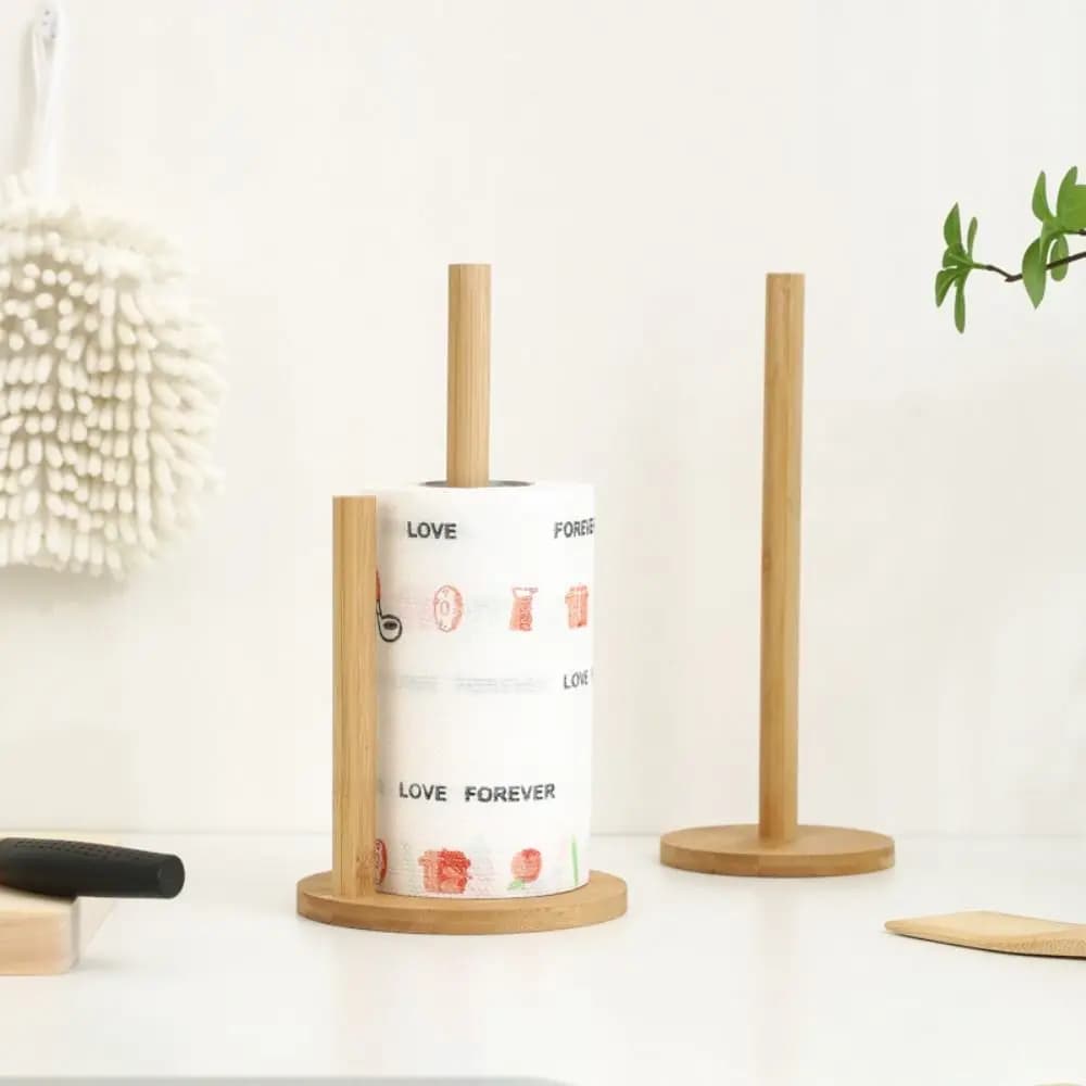 Pratico portasciugamani di carta in legno supporto verticale antiscivolo creativo accessori per la conservazione della toilette da cucina ripiano per la conservazione della carta