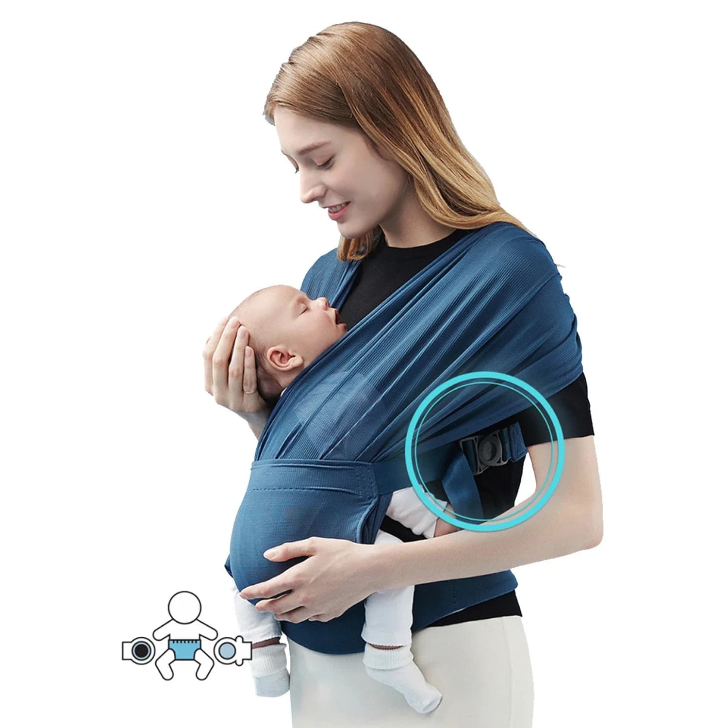 Zaino ergonomico per marsupio per neonato, zaino avvolgente, vivavoce, traspirante, portatile, per marsupio, cintura per fasciatoio