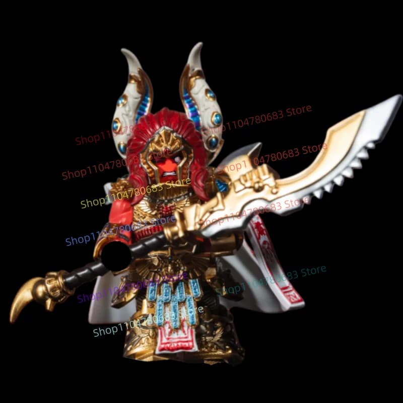 Modellino Assemblato MOC 40K Guerriero Berserker Rosso, Action Figure Articolata, Decorazione Personaggio di Gioco, Giocattolo da Collezione Regalo