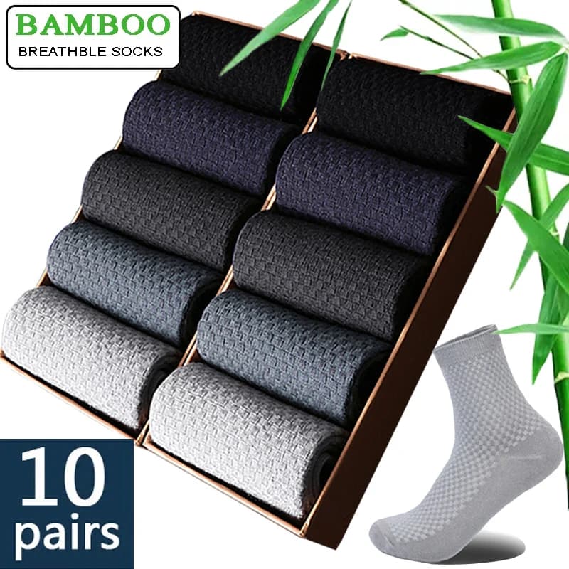 10 pairs/lot casual socks men's work 2025 new compression autumn long black man dress sock gift size strong 38-44