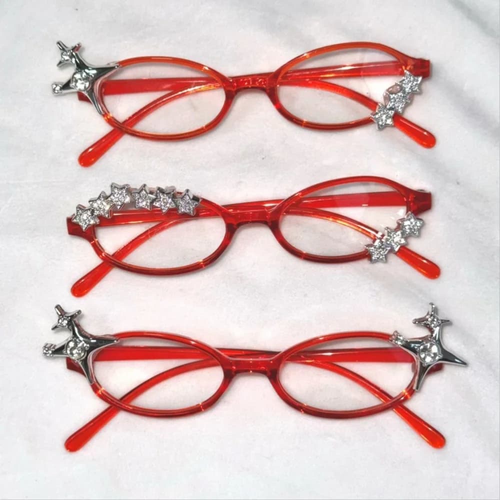 Y2K Star Rhinestone Cat Eye Decor Glasses Eyewear Gothic Sweet Cosplay Party Fashion Photo Prop Girls Subcultural Decoration