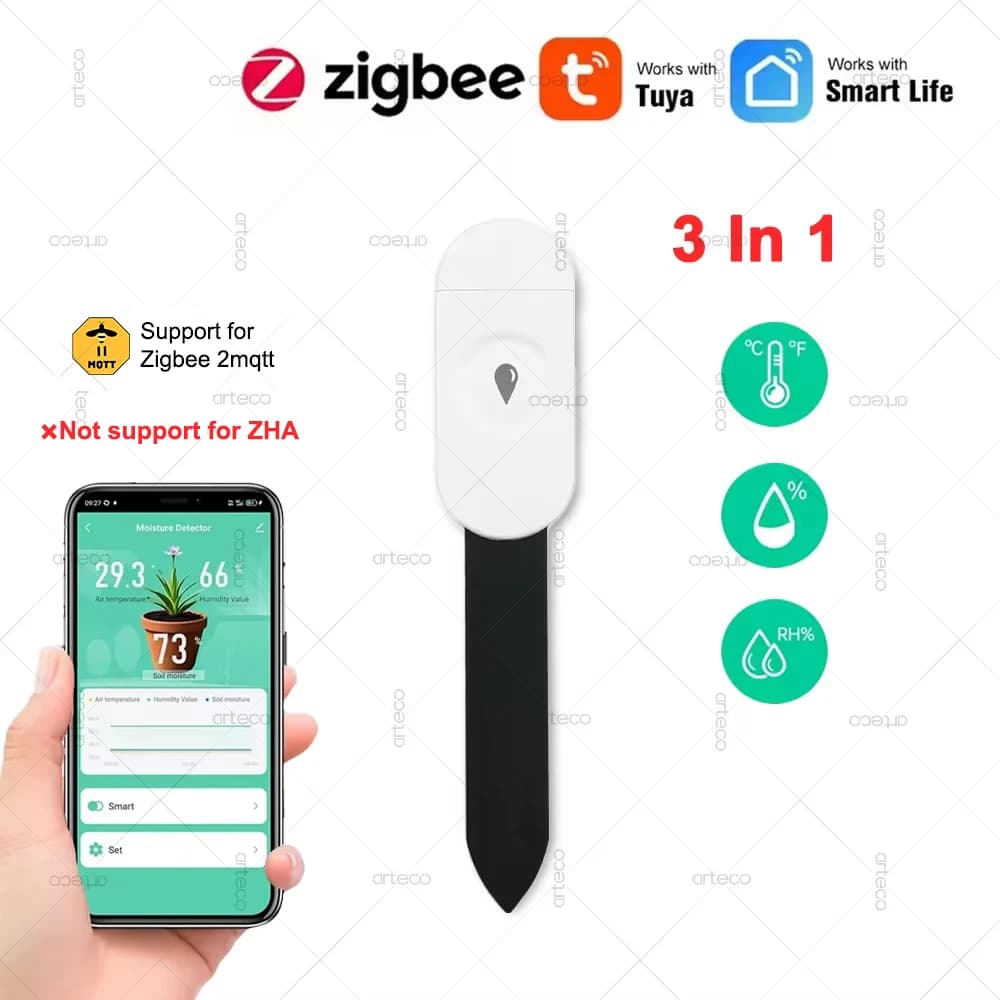 Tuya Zigbee Temperature Humidity Moisture Detector Smart Soil Tester Moisture Sensor Phone APP Real Time Monitor For Home Garden