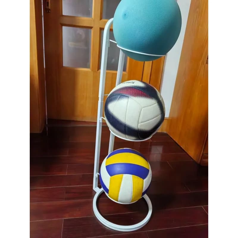 Sports equipment trolley for mobile yoga mat All-in-one storage for basketball Foam rollers from badminton Foldable metal shelf