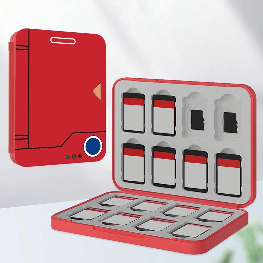 Adatto per lettore di Cassette ad assorbimento magnetico per schede di gioco Switch 16 in 1 rosso