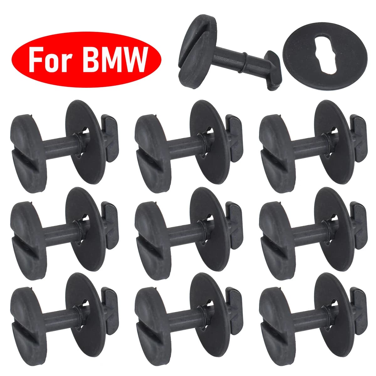 10 pz Pavimento Tappetino Pinze Twist Lock Con Rondelle Per BMW E32 E34 E36 E46 Serie 3 E38 E39 5 7 Serie Auto Sostituire Elementi di Fissaggio