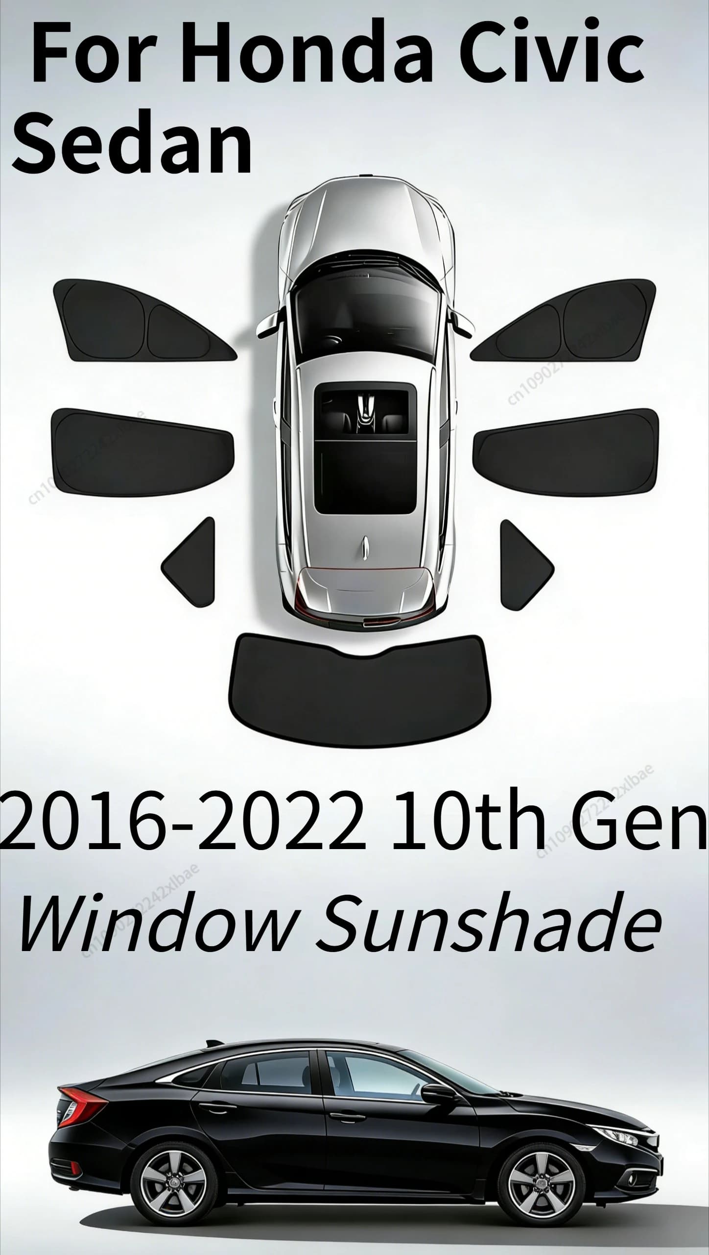Parasole magnetico personalizzato per finestrini auto Honda Civic Sedan 10a generazione 2016-2022, tendina a rete per parabrezza anteriore