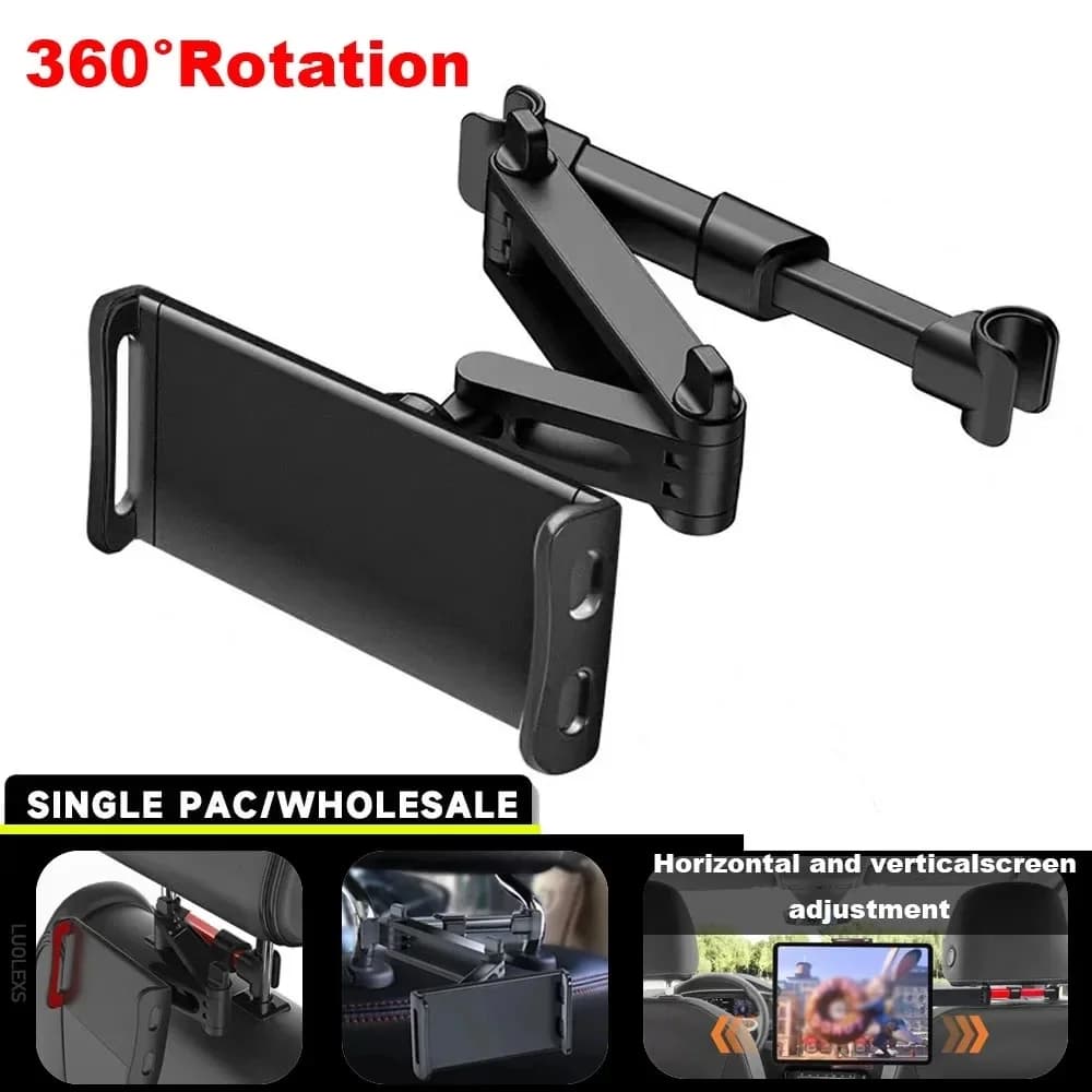 Car Rear Pillow Phone Holder Tablet Car Stand Seat Rear Headrest Mounting Brackets for IPhone Samsung IPad Mini Tablet Inch