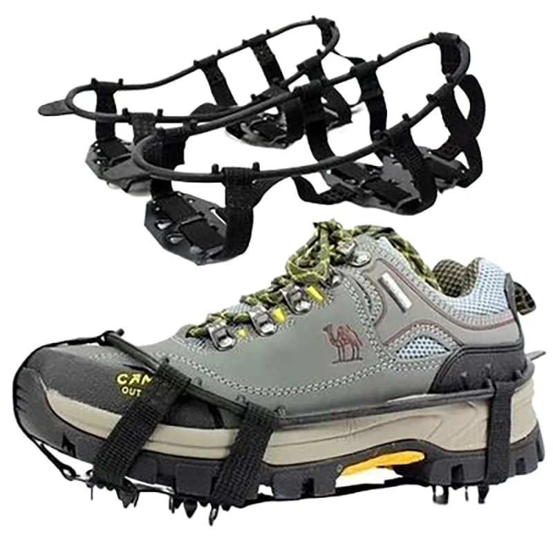 1 paio M L ramponi copriscarpe 24 denti impugnature antiscivolo Gripper scarpe Boot escursionismo arrampicata su ghiaccio punte per scarpe catena da arrampicata