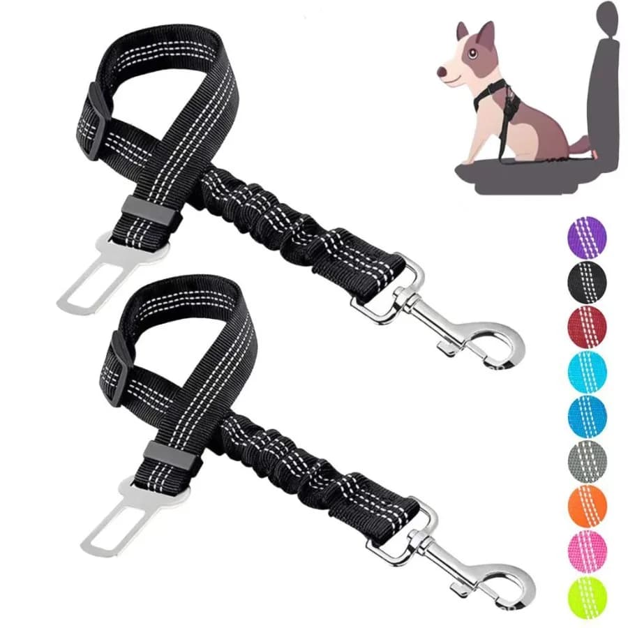 Dog leash dog car seat belt pet supplies car seat belt dog cat traction rope elastic reflective safety rope dog rope