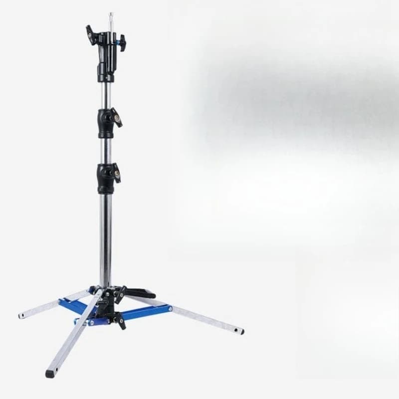 Piccolo supporto a treppiede retrattile in acciaio per flash + lampada con maniglia portatile, professionale per studio, cinema e televisione