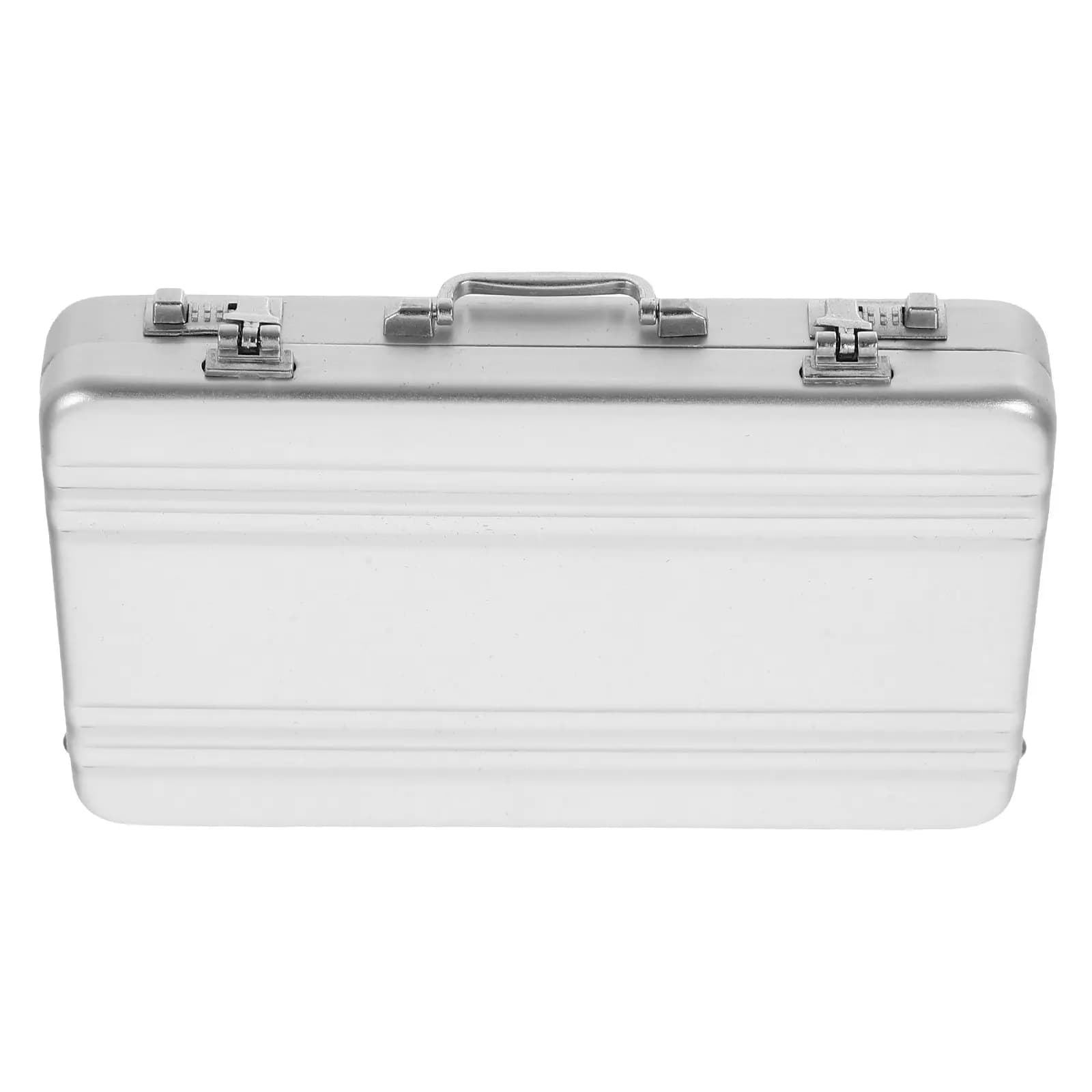 Scatola Compatta in Lega di Alluminio per Carte, Porta Biglietti da Visita Portatile, Organizzatore per Carte di Visita, Custodia da Scrivania per Ufficio