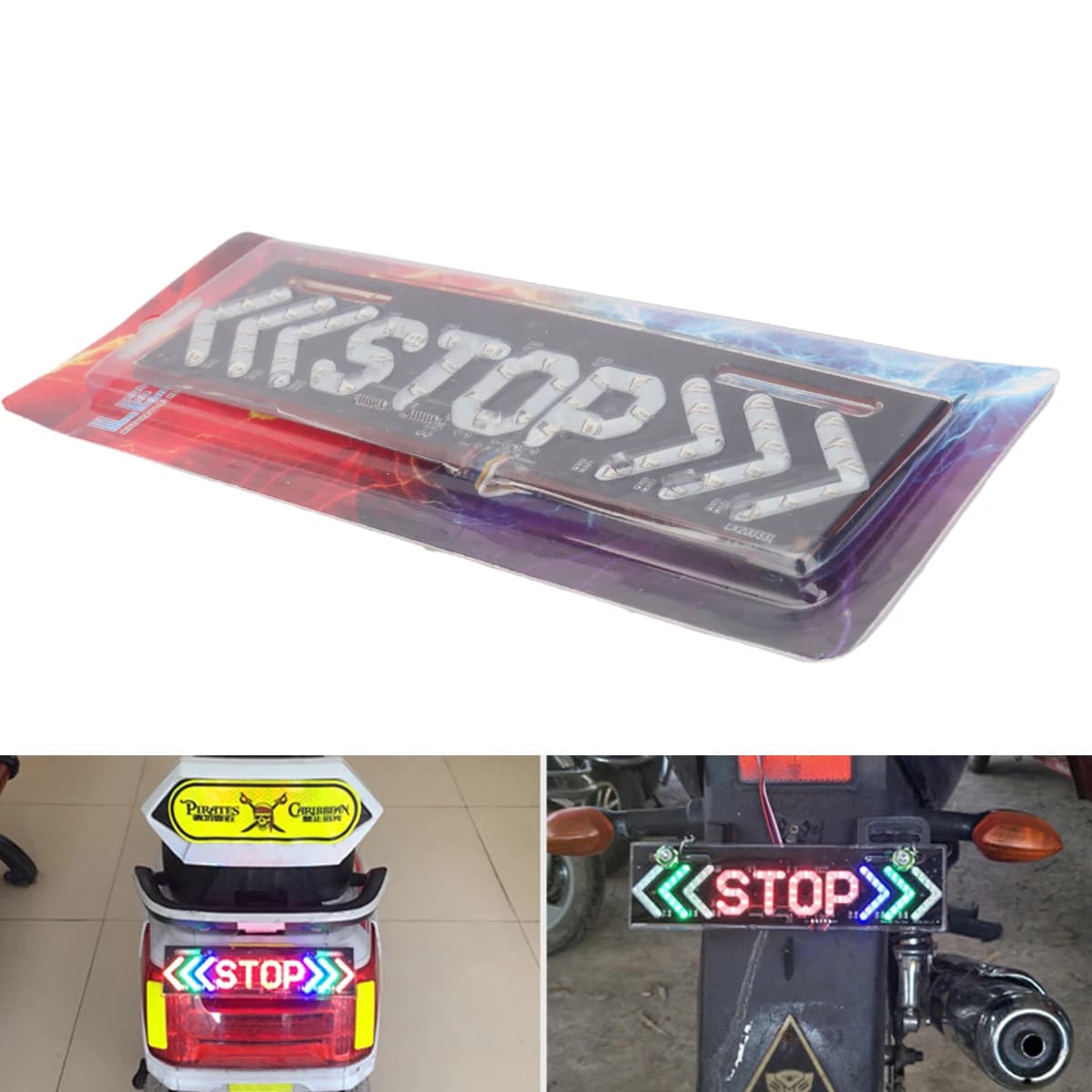 1 pz universale Moto luce Flash STOP Moto indicatore lampada freno indicatori di direzione guida fanale posteriore avvertimento luce diurna 12V