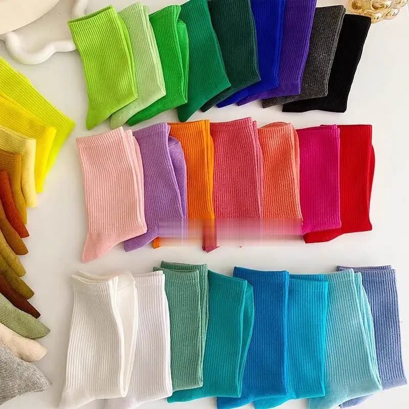 Cotton Dance Socks Long Tube Pure Color Candy Color Dopa mid Tube Socks Luxury Style Regenerated Cellulose Fiber Win...