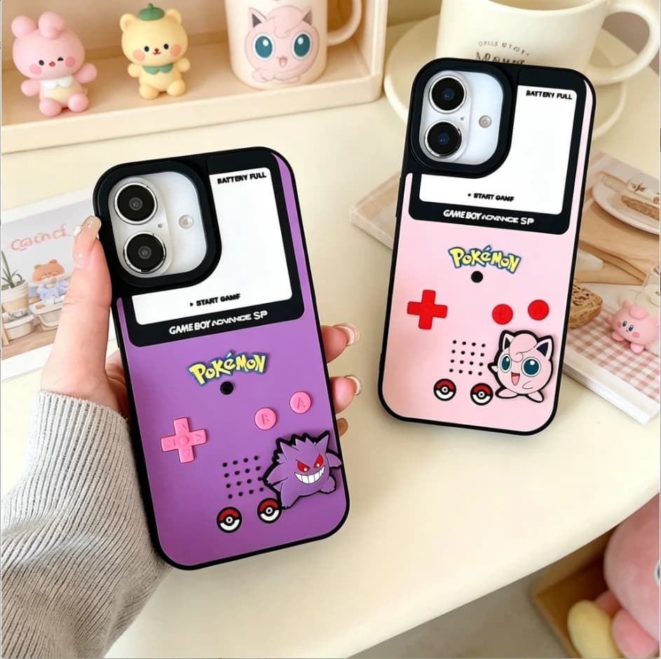Custodia per iPhone 17 Pro Max, Cover Morbida Antiurto 3D Pokemon Ball Gengar Cartone Animato Carino per iPhone 17 16 15 14 13 Funda