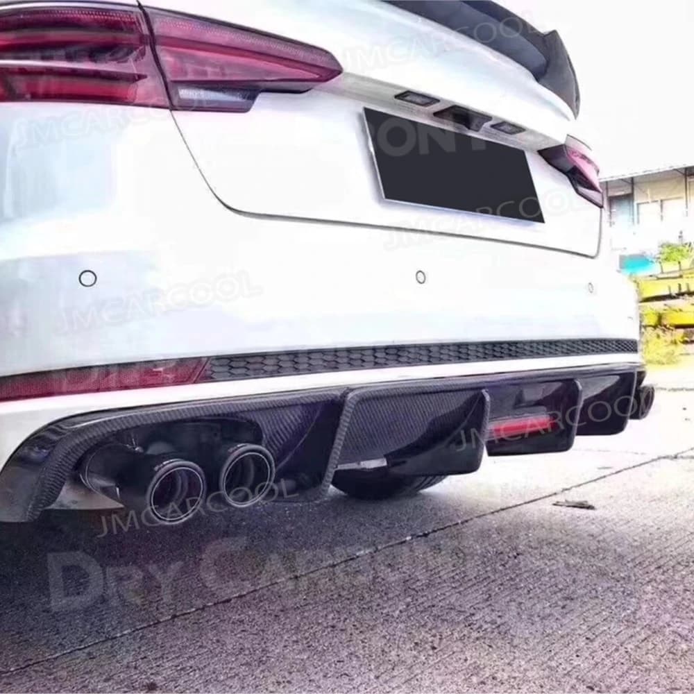 Diffusore posteriore in fibra di carbonio con luce per Audi A4 S4 B8.5 B9 2013-2019, non compatibile con paraurti standard A4.