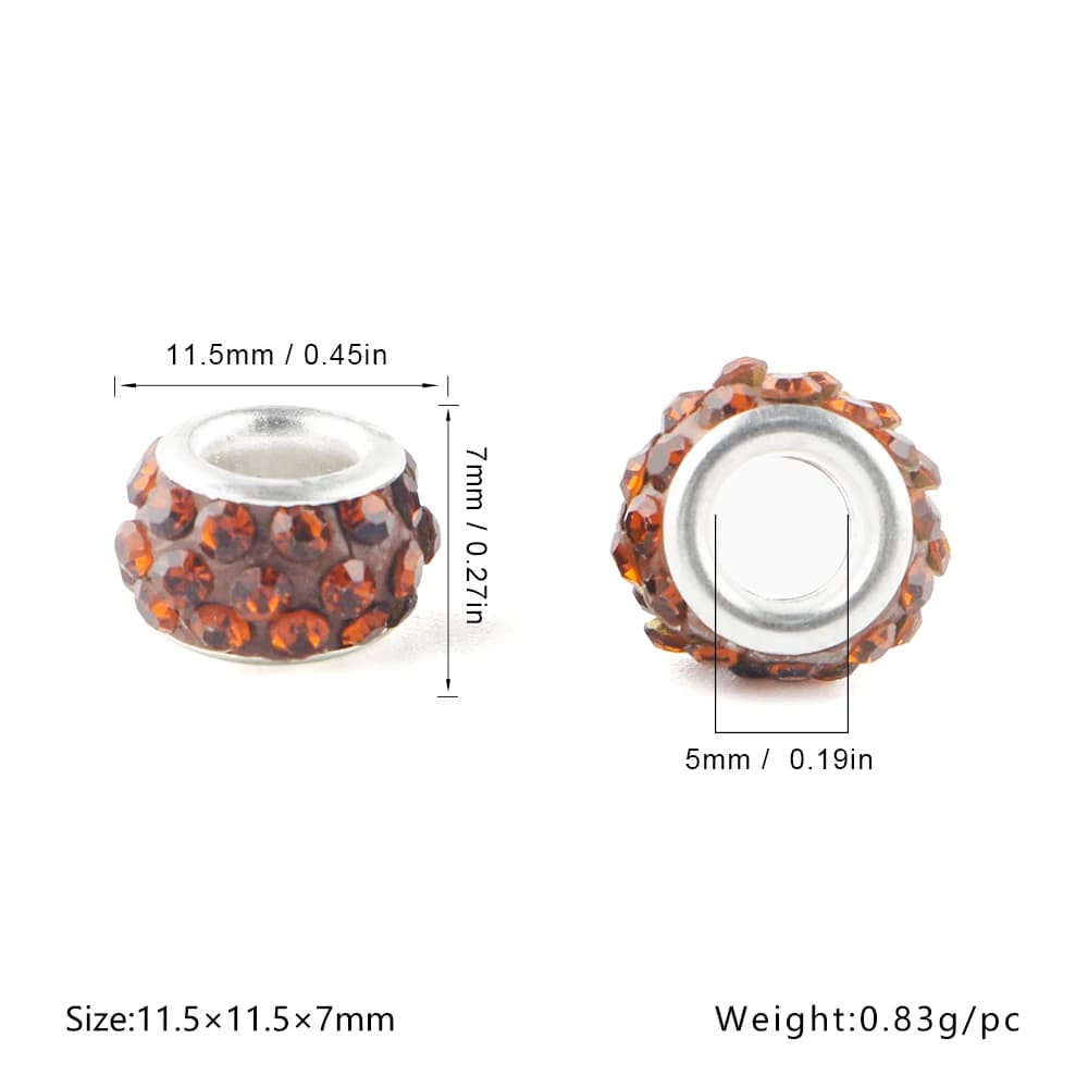 100/200/500pc Circolare In Metallo Strass Ceramica Perline di Argilla Per Fare Gioielli FAI DA TE Orecchino Collana Del Braccialetto Accessori Fatti A Mano