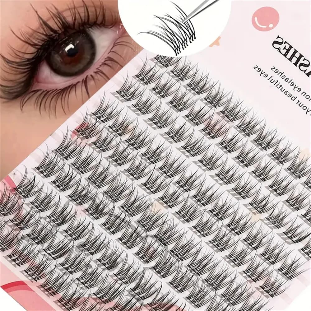 Ciglia finte facili da applicare, stile cartoon denso per un aspetto naturale, spesse e soffici, perfette per principianti con fasci realistici