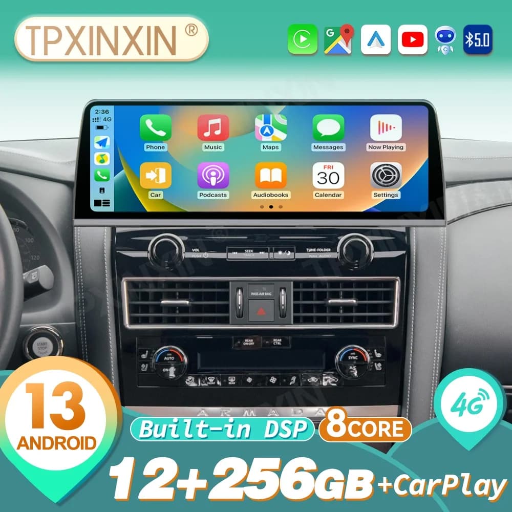 16.9" For Nissan Armada Patrol Royale SL Y62 QX80 QX56 2010~2020 Android Auto Carplay Car Radio GPS Navigation DSP Head Unit