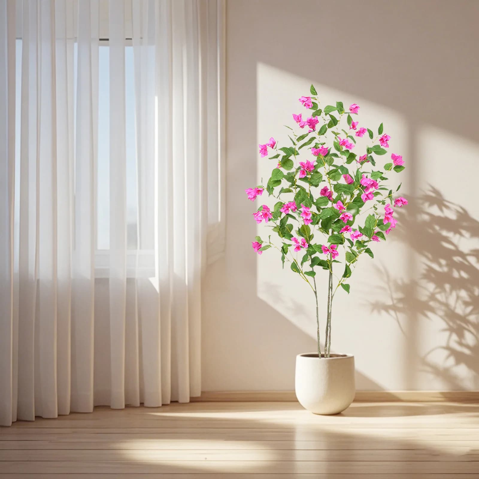 Artificial tree with leaves to the real touch Green plant Bouganvillea tree for wedding party decoration in photo studio