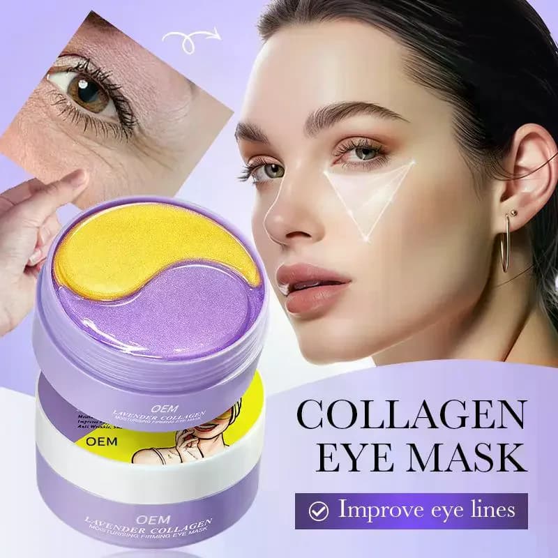 SADOER 60 Pezzi Maschera Occhi al Collagene Cristallino alla Lavanda Anti Occhiaie e Borse, Patch Occhi Idratanti