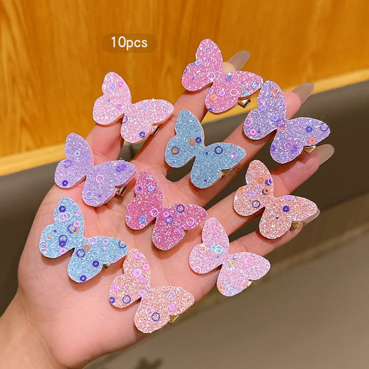 10 fermagli per capelli a forma di farfalla, dolci e versatili, colorati, per l'uso quotidiano senza danneggiare i capelli