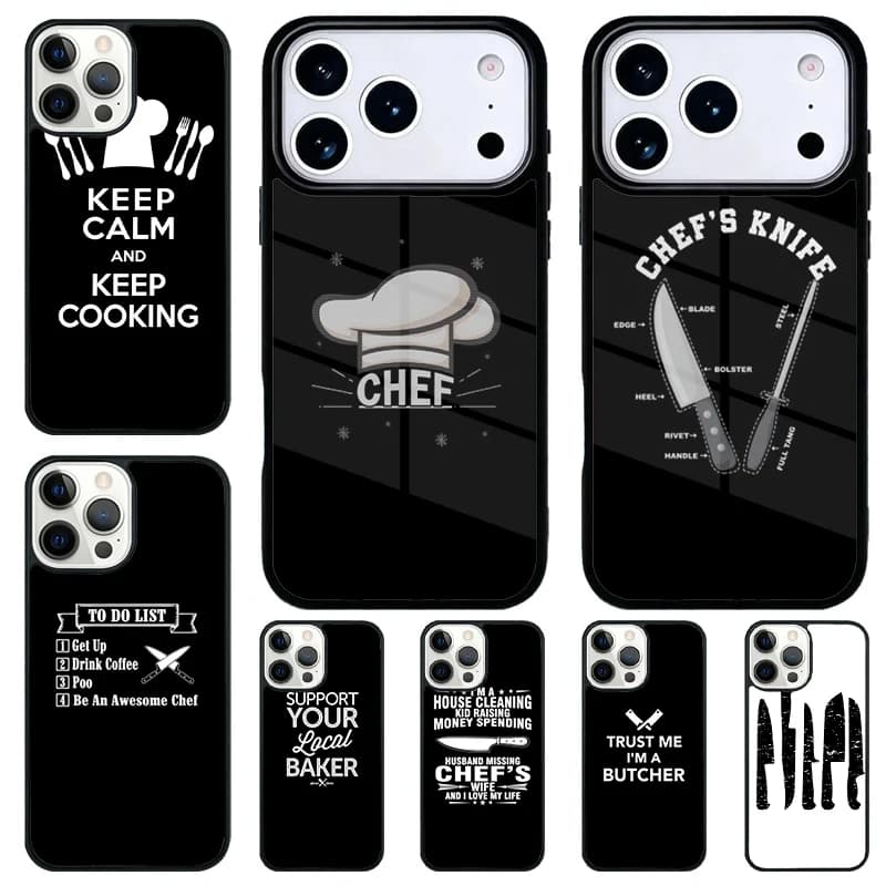 Kitchen knives kit, kitchen gadget, shockproof case for iPhone 17 Air 16 15 11 12 14 13 Pro Max