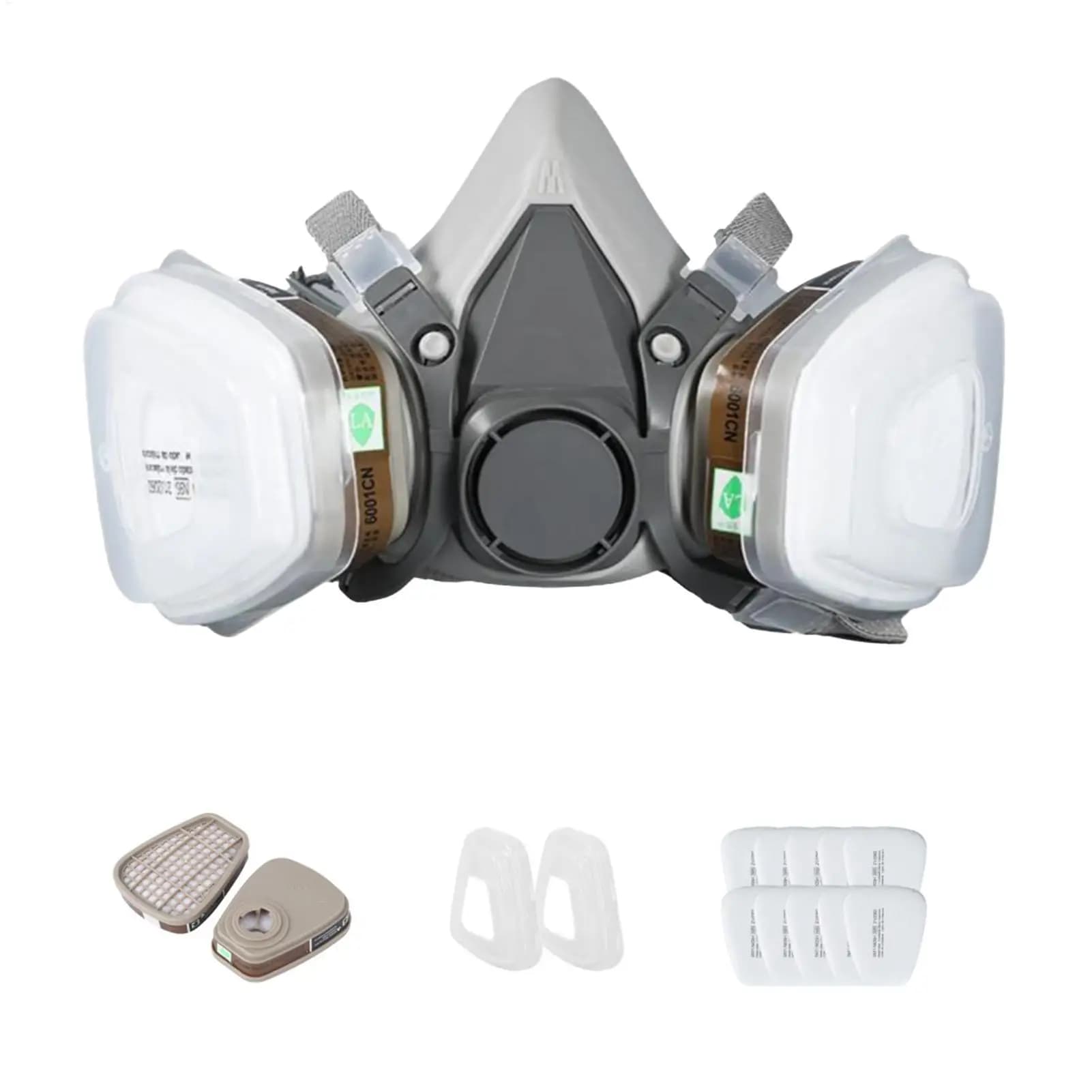 Respiratore con Filtro Antipolvere Riutilizzabile, Maschera Respiratoria Regolabile, Protezione Professionale per la Respirazione, Semimaschera