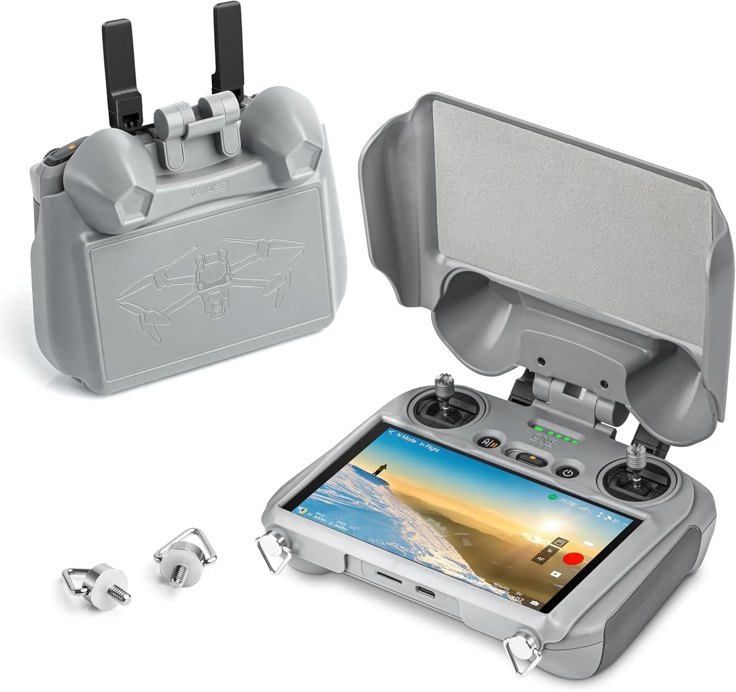 Mini 4 Pro Sun Hood for DJI RC 2 Controller,3-IN-1 Sunshade Joysticks Screen Protector for DJI Mini 4 Pro/Air 3S Accessories