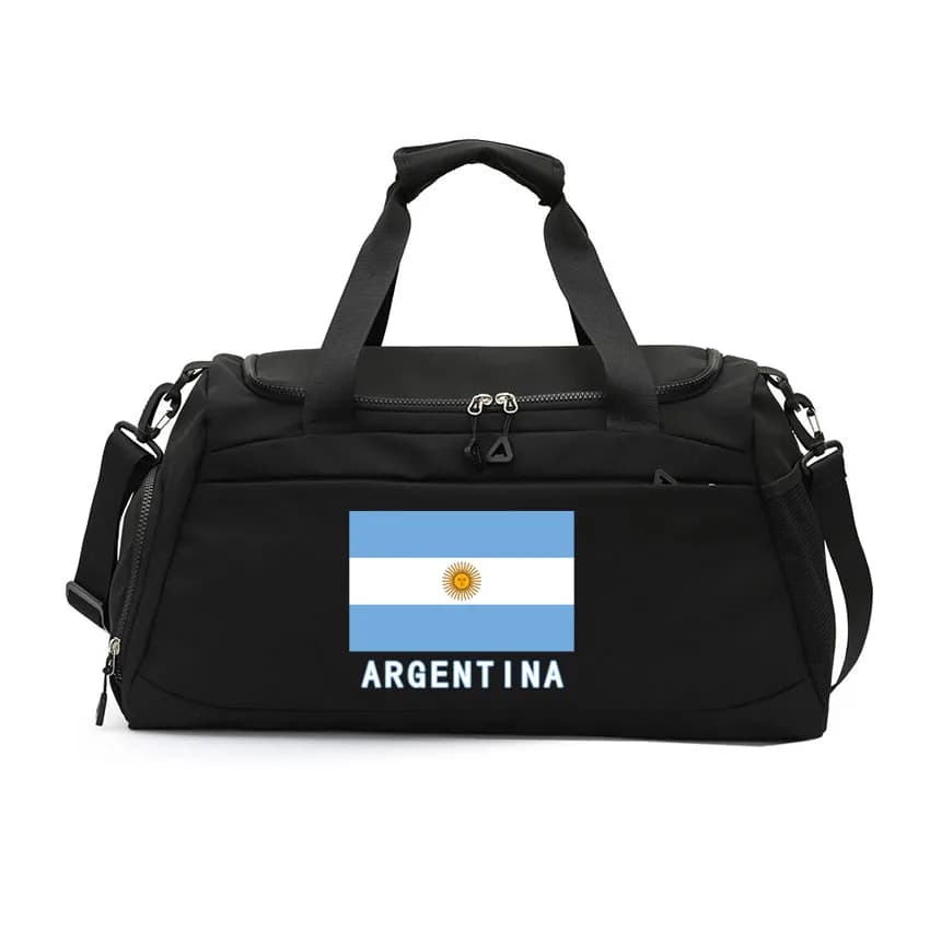 Nuova borsa a tracolla da spiaggia Borsa da viaggio stampata con bandiera argentina con borsa per scarpe Borse a tracolla da basket per yoga fitness