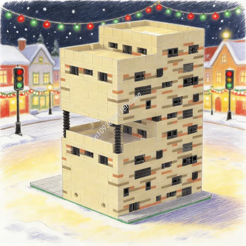 1118 Pezzi MOC Blocchi da Costruzione Modello Architettonico Quattordici, Regalo di Natale, Giocattolo Educativo Creativo Fai-da-Te