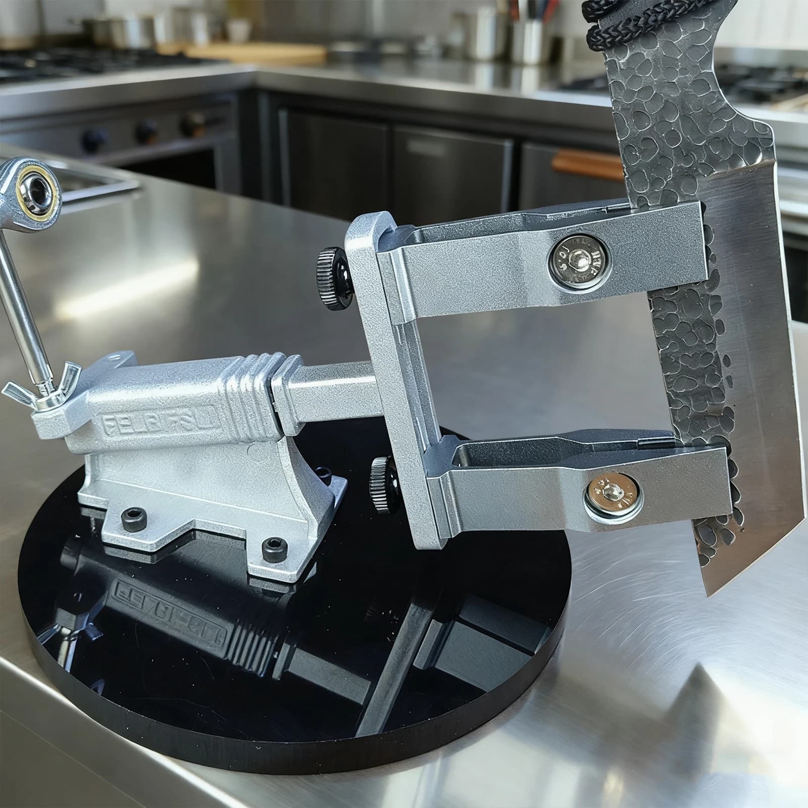 Sharpener Fixed with 3 Stones for Renting, Sharpening System for Knives, Cooking System and Restaurant