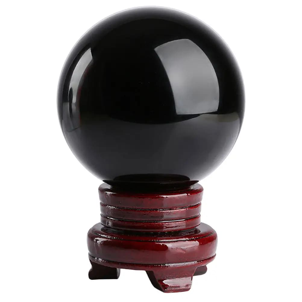 Set di 1 Sfera di Cristallo Decorativa con Base in Legno per Casa, Ufficio, Camera da Letto, Studio, Decorazione da Tavolo
