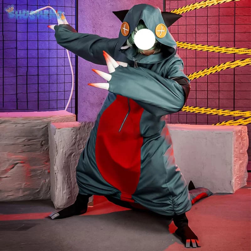 Costume cosplay GACHIAKUTA GUITA Guita, simpatico pigiama a forma di dinosauro per uomo e donna, camicia da notte alla moda per Halloween e carnevale