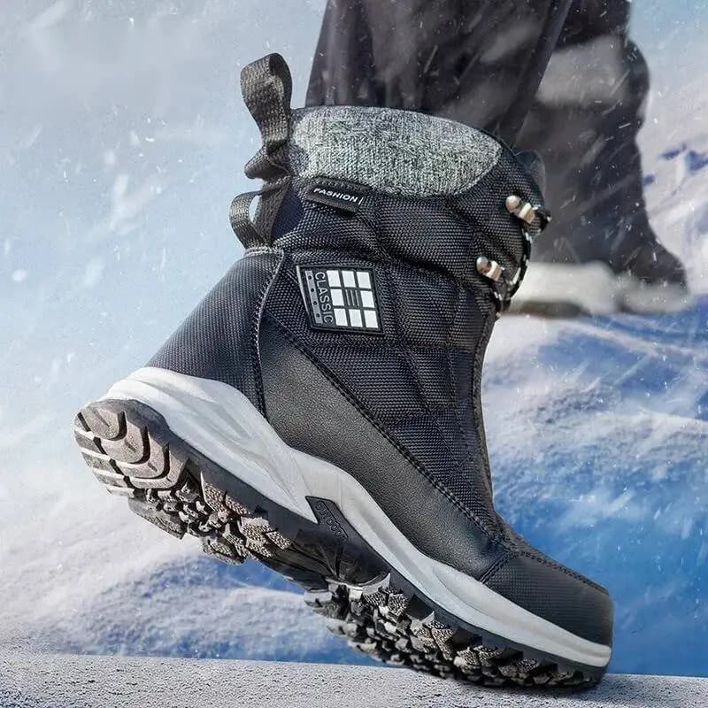 Stivali da Neve da Uomo 2026, Stivali Invernali Foderati in Pile, Caldi, Antiscivolo, Impermeabili, Scarpe da Esterno per Uomo, Stivali da Viaggio e Trekking Invernali