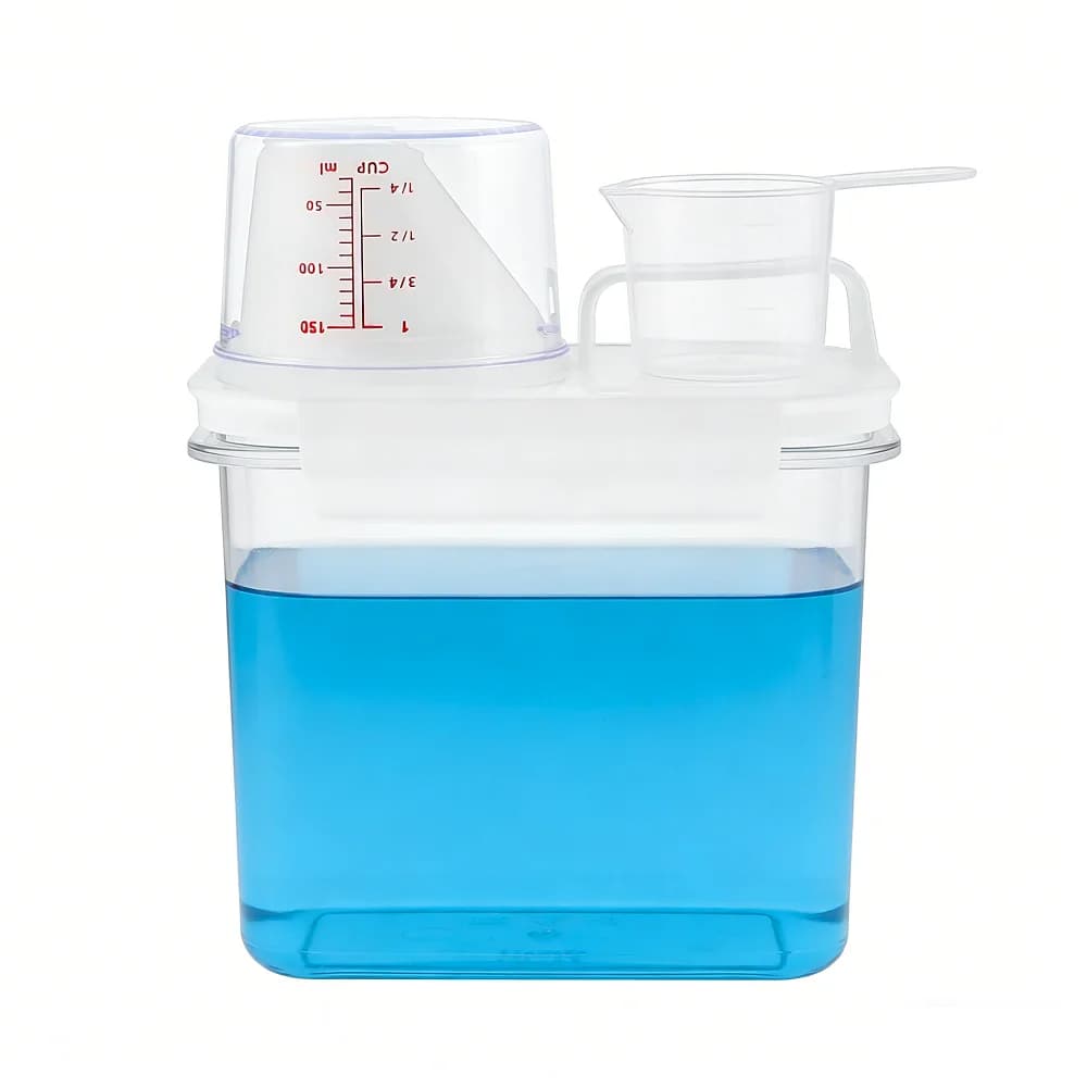 Dispenser per detersivo da 1100 ml/37 once, contenitore trasparente in plastica anti-perdita per organizzare e conservare il sapone, con misurino.
