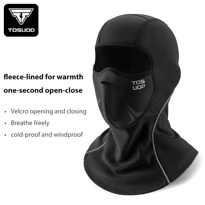 TOSUOD Maschera da equitazione per motociclista Protezione dal vento e calore Maschera integrale traspirante Passamontagna Cappello Sciarpa Cappuccio Moto Biker Berretto antivento