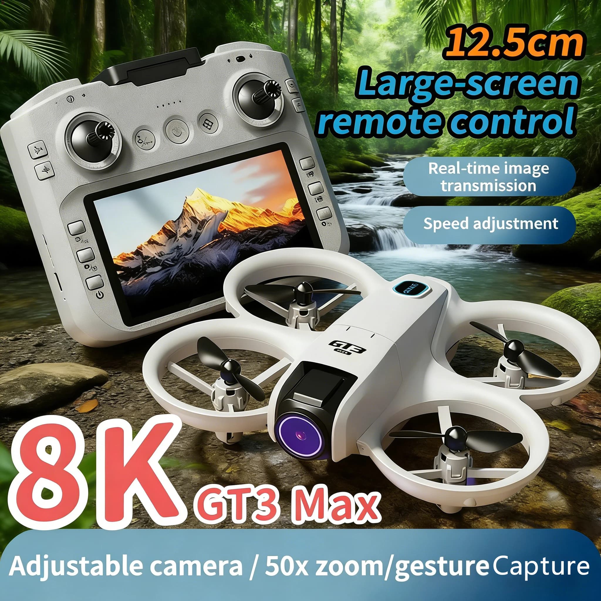New Original Drone GT3 MAX 2026, Professional RC Square 8K with WIFI, Avoidance Obstacles, Optical Positioning, UAV Gift Toy
