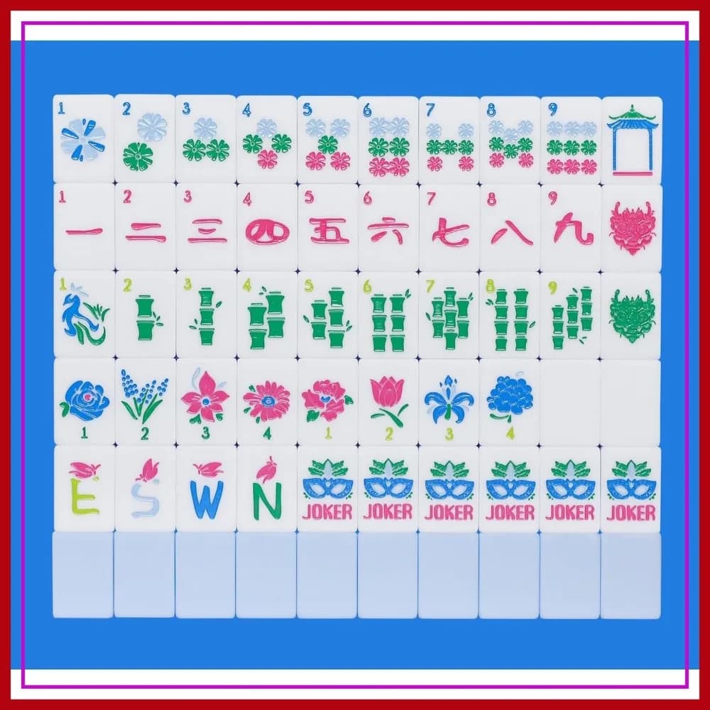 Set Mahjong Americano in Acrilico da 160 Pezzi con Borsa, Tessere Incise da 3,5 cm per Principianti ed Esperti