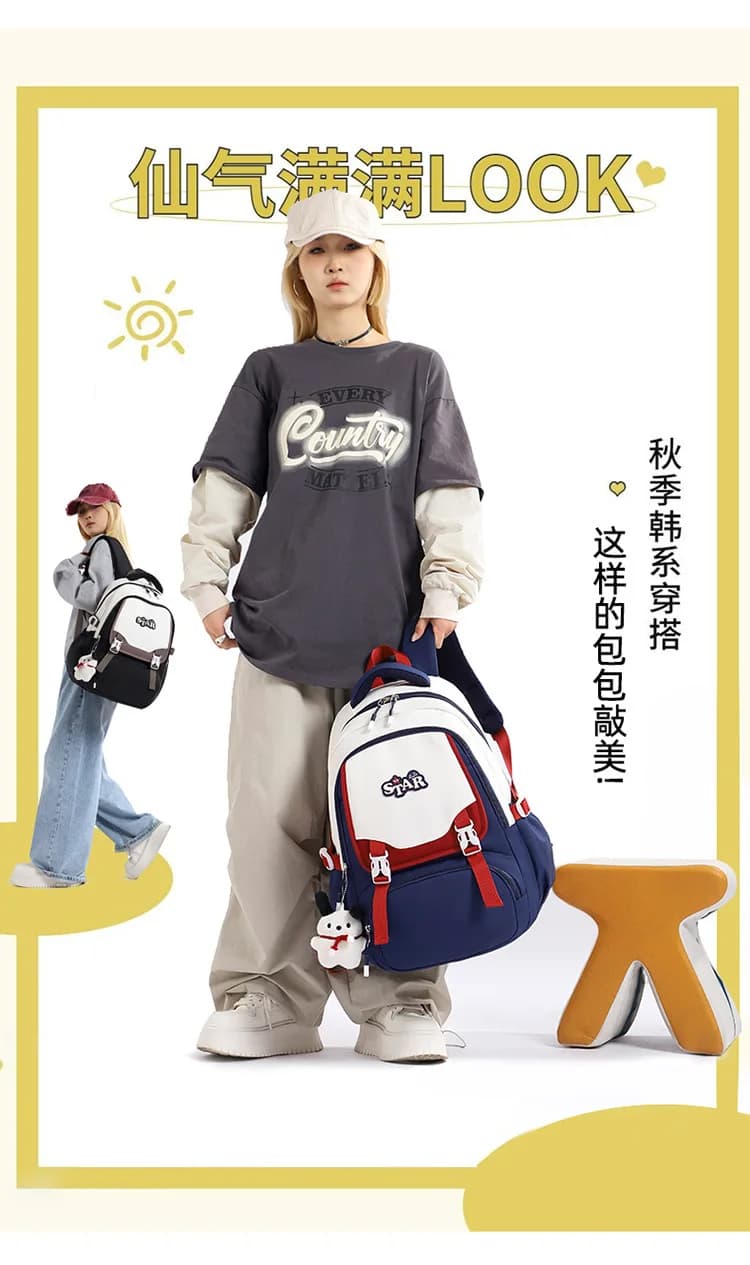 Borsa da libro per bambini dai 6 ai 12 anni, zaino leggero e impermeabile alla moda per adolescenti, ragazzi e ragazze, borsa da scuola per bambini