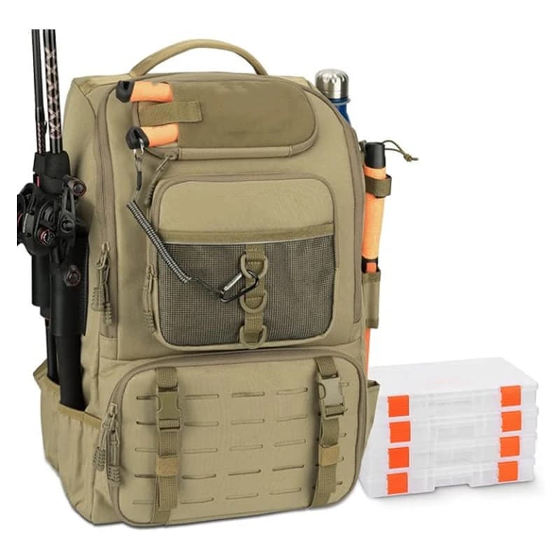 Men's Multifunctional Fishing Backpack, Fishing Dog Door, Fishing Gear Bag, Esche Door Bag, for Camping, Hiking and Cycling