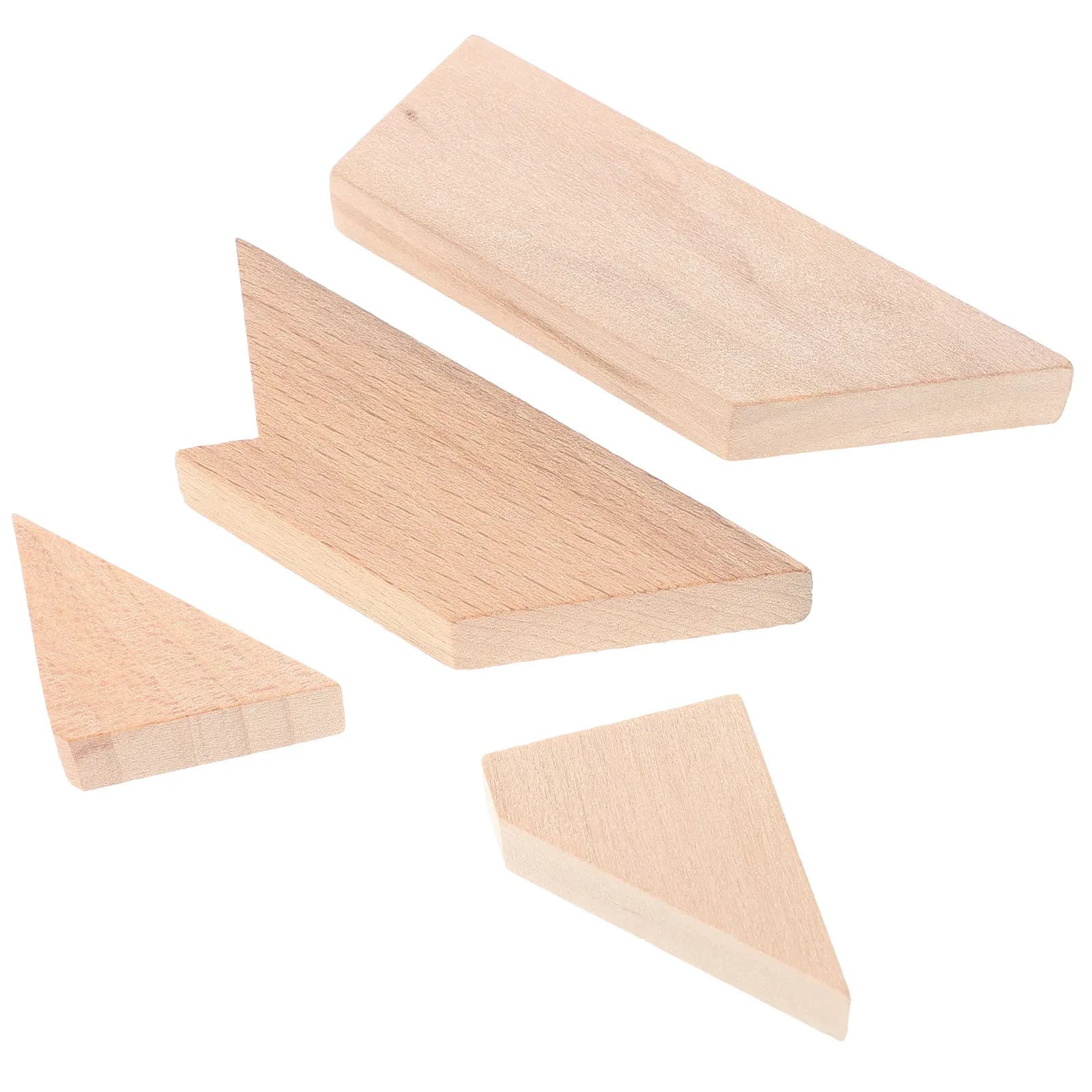 Set di 4 Puzzle a T in Legno, Rompicapo Artigianale per lo Sviluppo del Pensiero Logico e Spaziale, Divertente Strumento Educativo