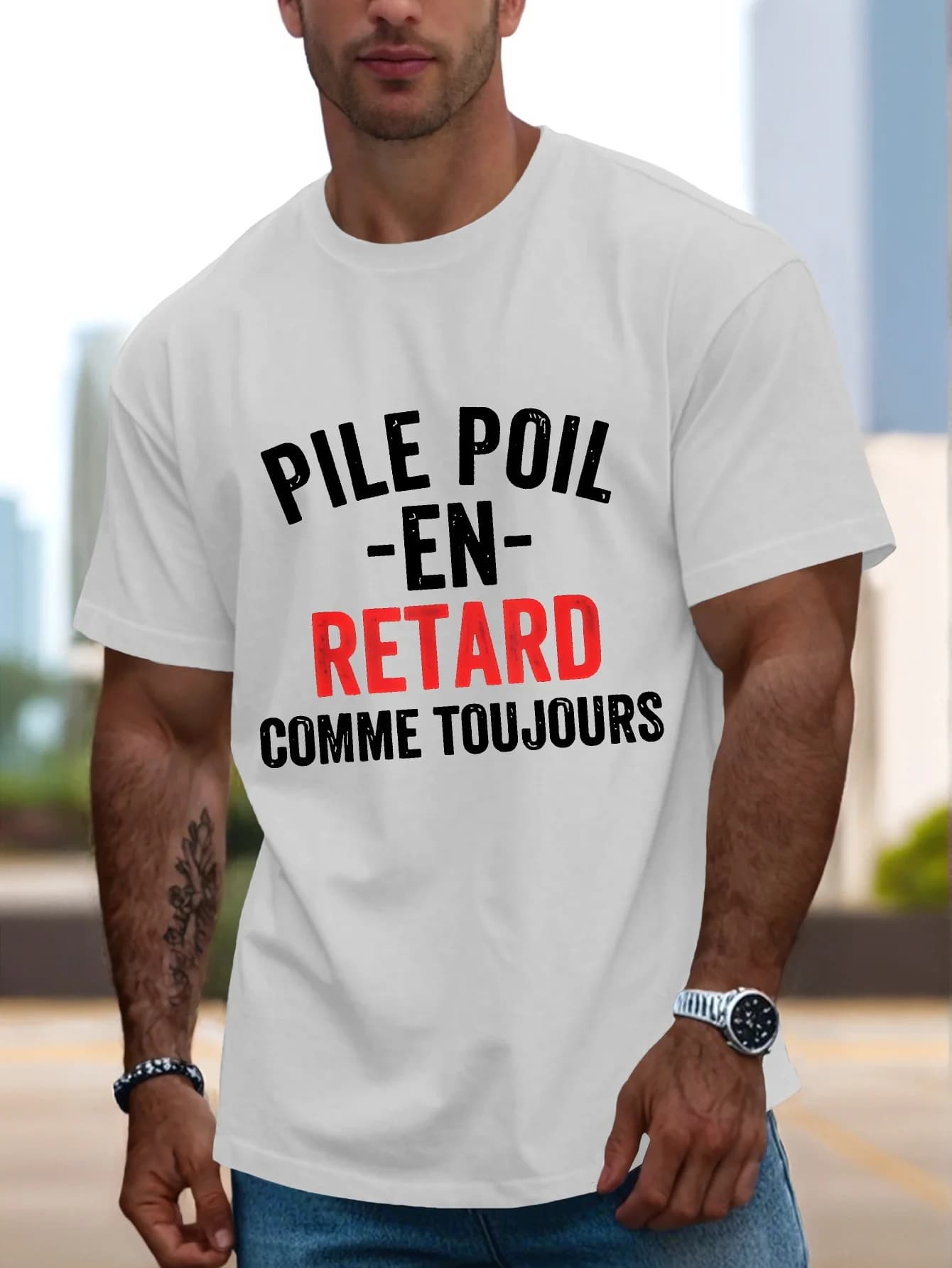 T-shirt da uomo in cotone a maniche corte, divertente maglietta con frase francese, non sono... Slogan, maglietta estiva a maniche corte con umorismo francese