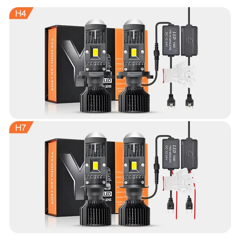 Y10 H7 Lampada A Led Mini Proiettore Auto Canbus Lente A Led H4 kit Lampadina Faro 6000K 120W Faro Ad Alta Potenza Fendinebbia Moto