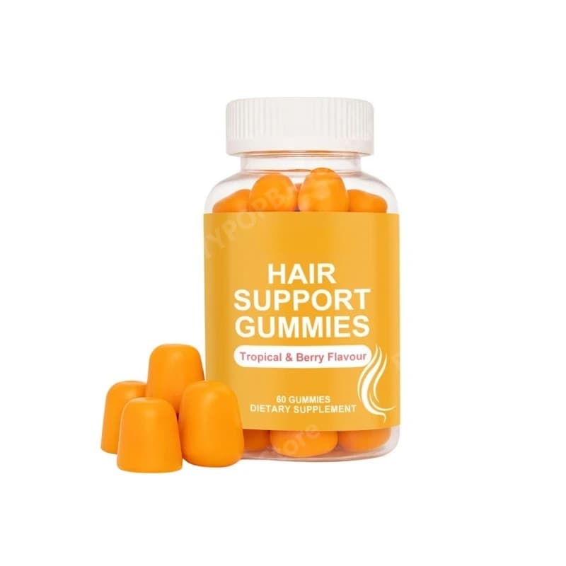 Gommose per il Supporto dei Capelli con Biotina, Zinco, Collagene e Vitamina C, Integratore Nutrizionale Quotidiano per la Salute dei Capelli, 60 Gommose