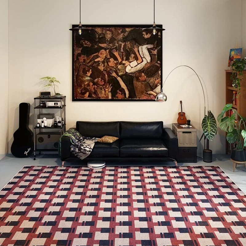 Retro Plaid Soggiorno Tappeto Decorativo Divano Antico Tavolino Morbido Tappetino Lavabile Camera Da Letto Comodino Tappeti Peluche Jahв Gub Tapis