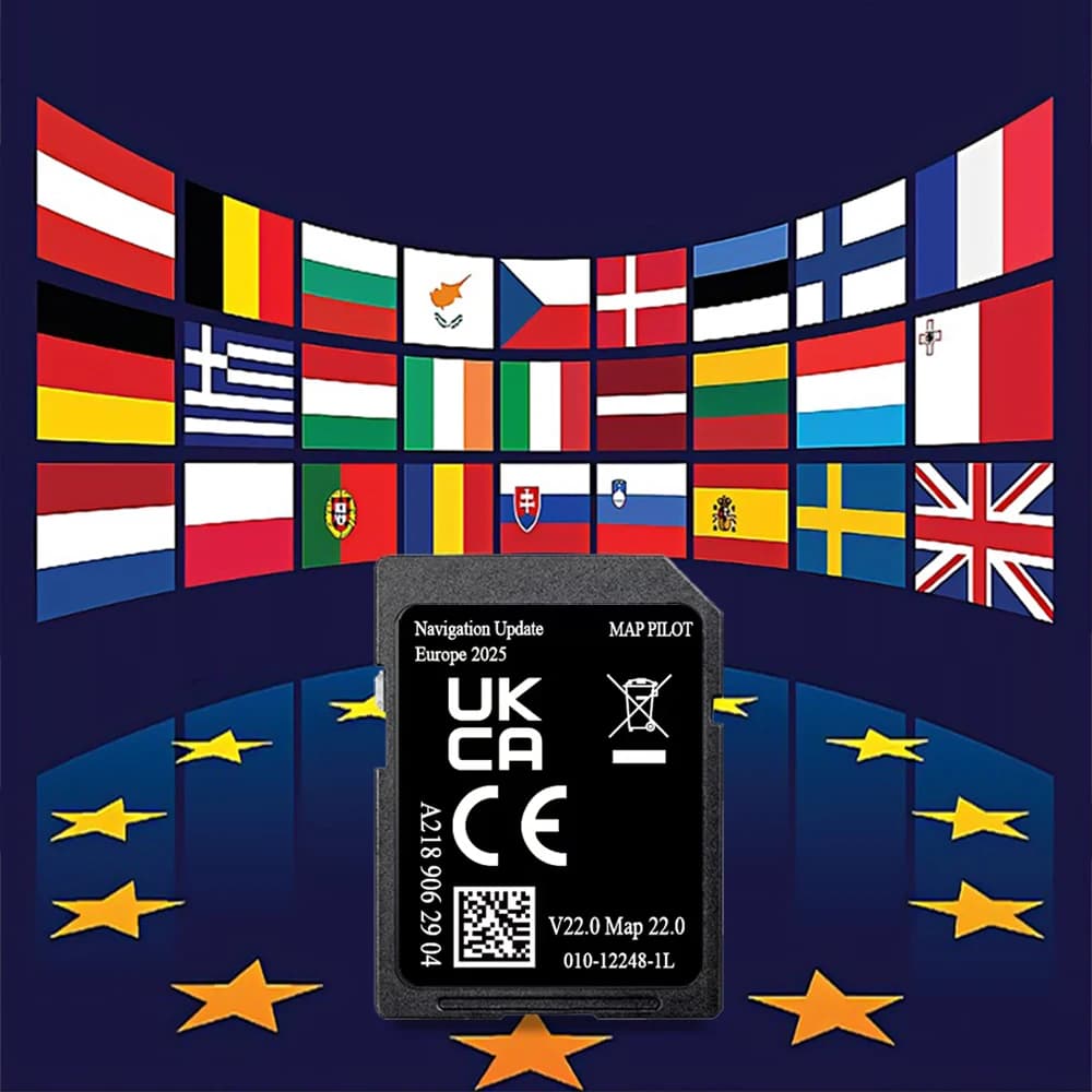 A218 V20 Mappa Europa Navi Sat Nav Navigatore GPS per Mercedes ABC CLA CLS E GLS Mappe SD per auto Navigazione