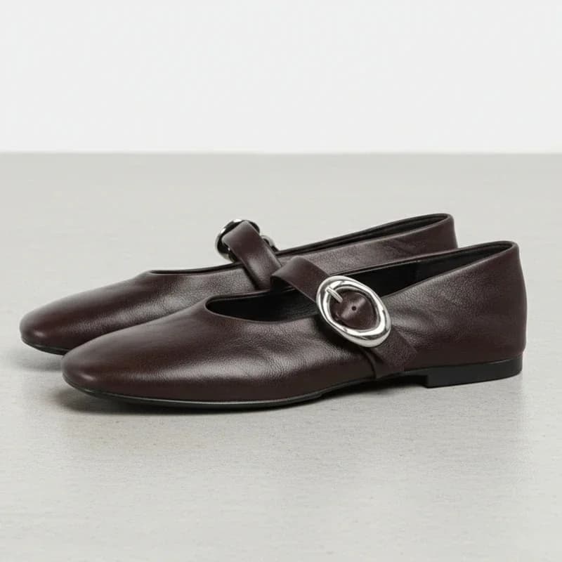 Luxury women's soft leather shoes Design with fashionable belt buckle Mary Jane retro Shoes Comfortable women's design dancers